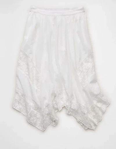 AE High-Waisted Lace Insert Midi Skirt