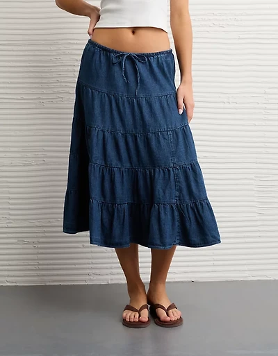 AE Tiered Midi Skirt