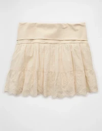 AE Mid-Rise Foldover Embroidered Mini Skort