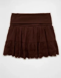 Minijupe brodée à rabat de taille moyenne AE