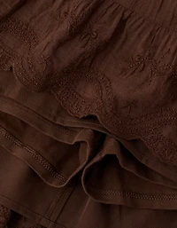 Minijupe brodée à rabat de taille moyenne AE