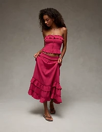 AE Mid-Rise Tiered Ruffle Maxi Skirt