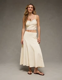AE Mid-Rise Linen-Blend Maxi Skirt
