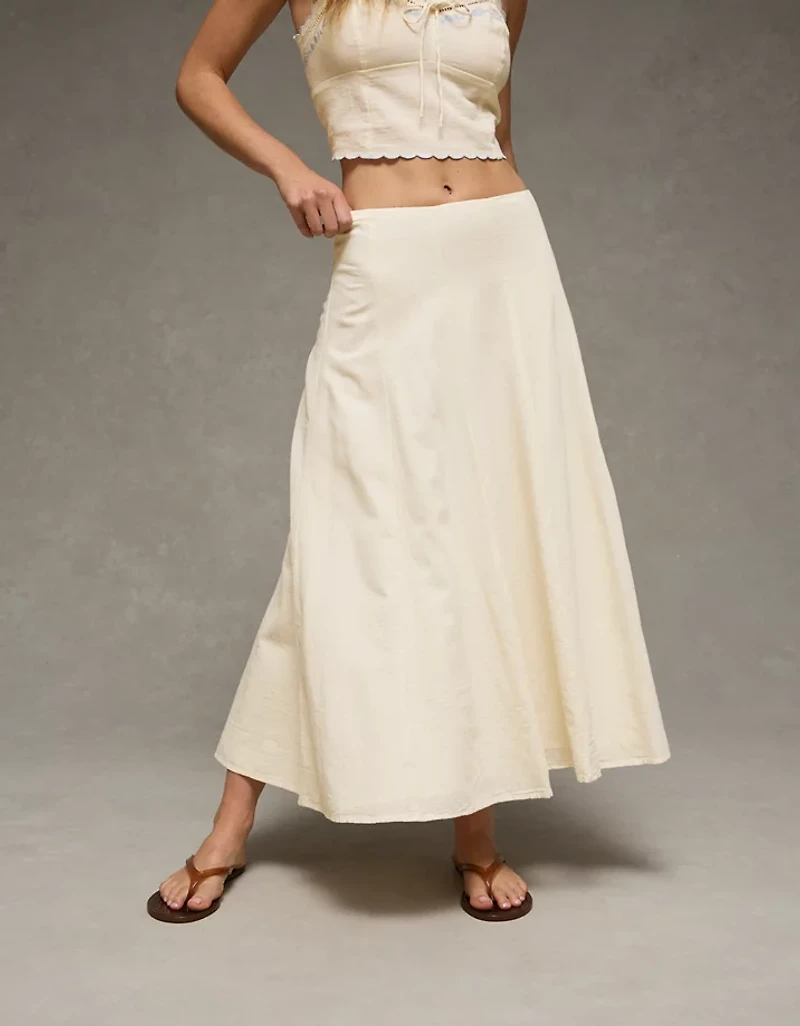 AE Mid-Rise Linen-Blend Maxi Skirt