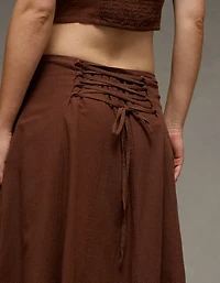 AE Mid-Rise Linen-Blend Maxi Skirt