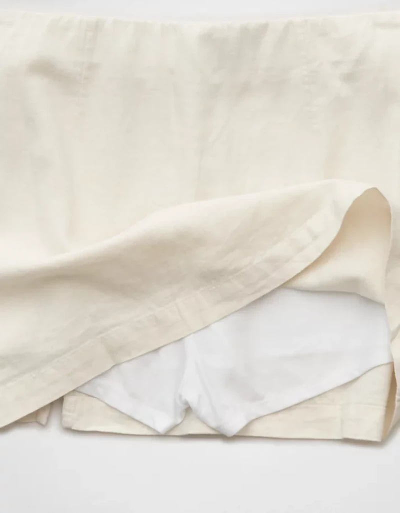AE Mid-Rise Linen-Blend Mini Skort