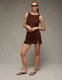 AE Mid-Rise Linen-Blend Mini Skirt