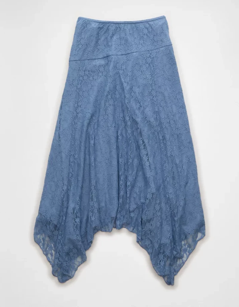 AE Stretch Mid-Rise Lace Maxi Skirt