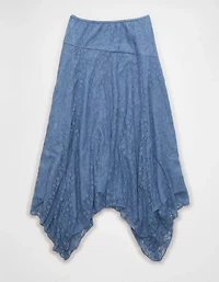 AE Stretch Mid-Rise Lace Maxi Skirt