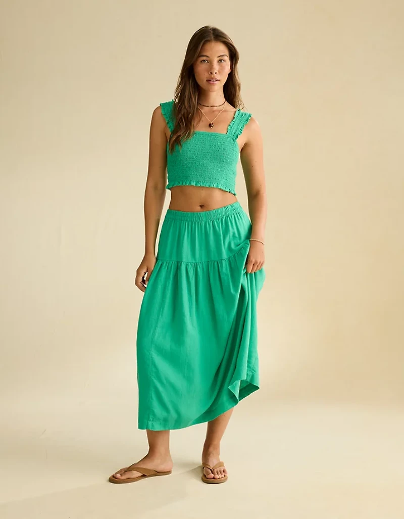 AE Mid-Rise Linen-Blend Maxi Skirt