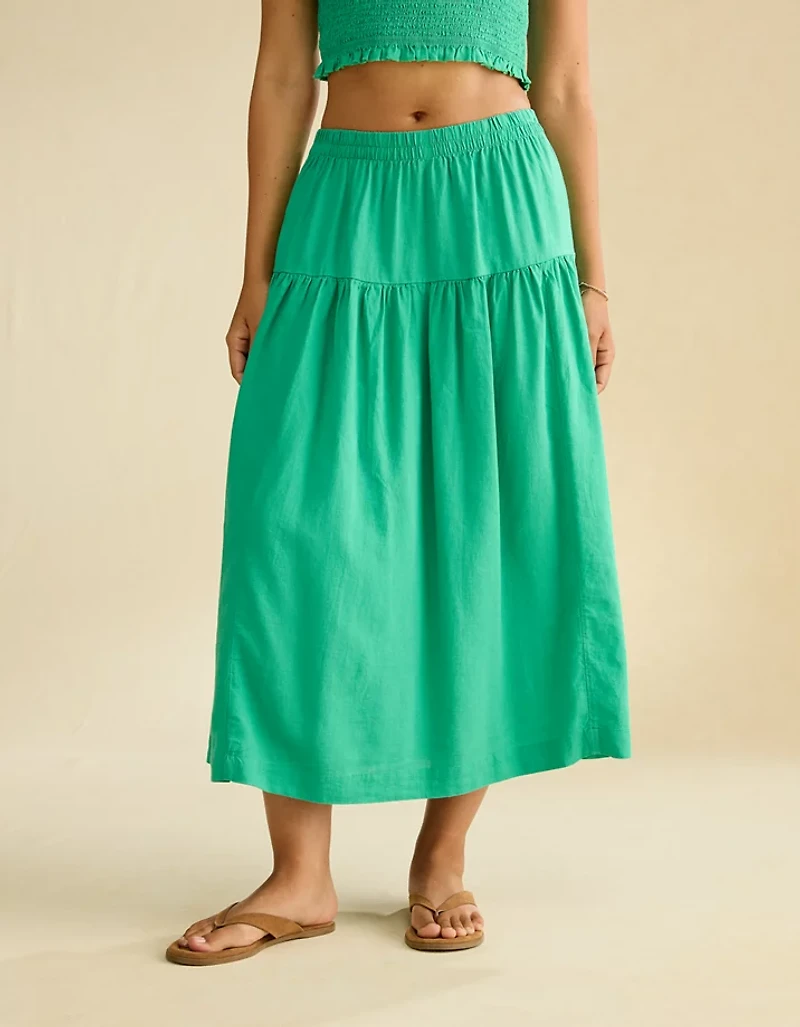 AE Mid-Rise Linen-Blend Maxi Skirt