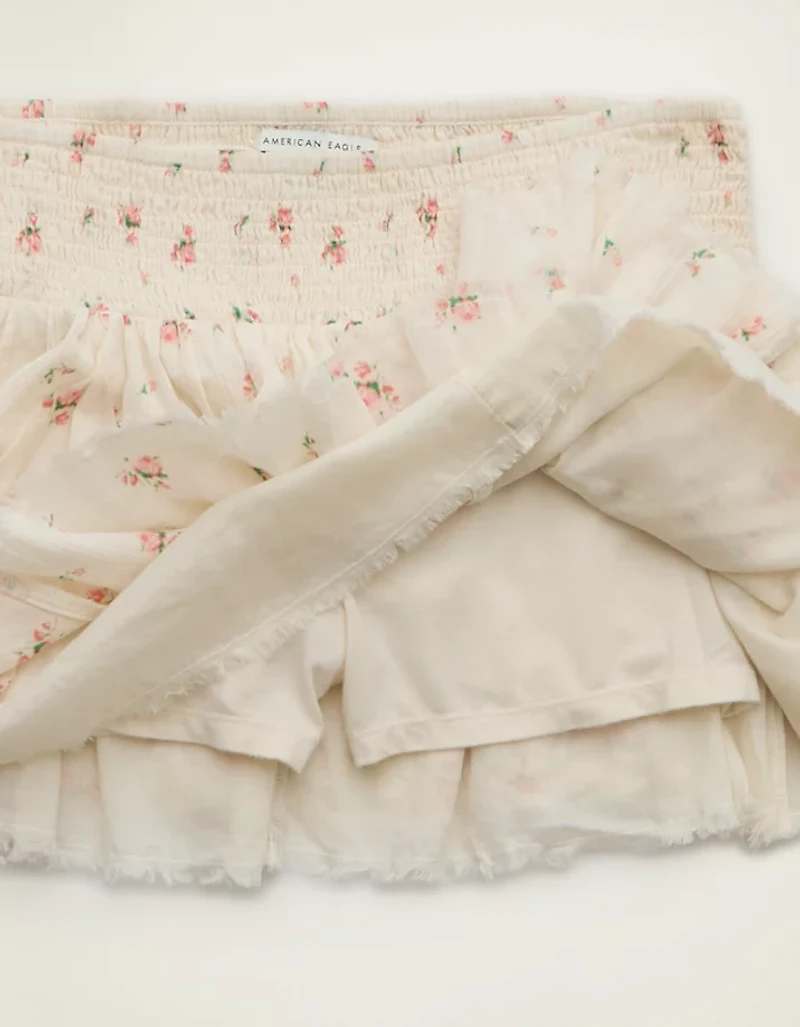 AE Low-Rise Smocked-Waist Micro Skirt