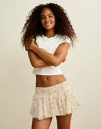 AE Low-Rise Smocked-Waist Micro Skirt
