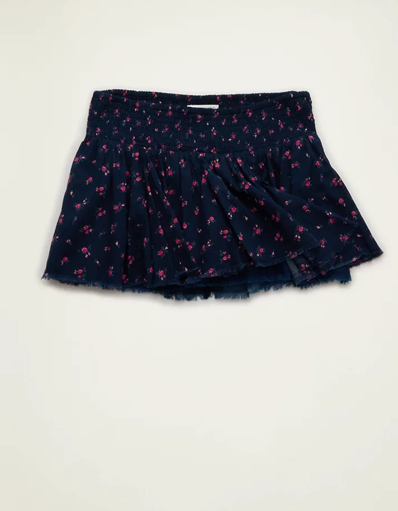 AE Microjupe à taille basse et smocks