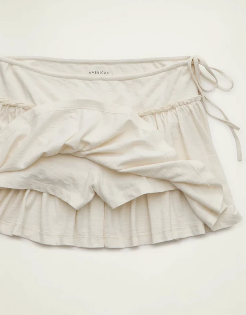 AE Side-Tie Pull-On Mini Skirt