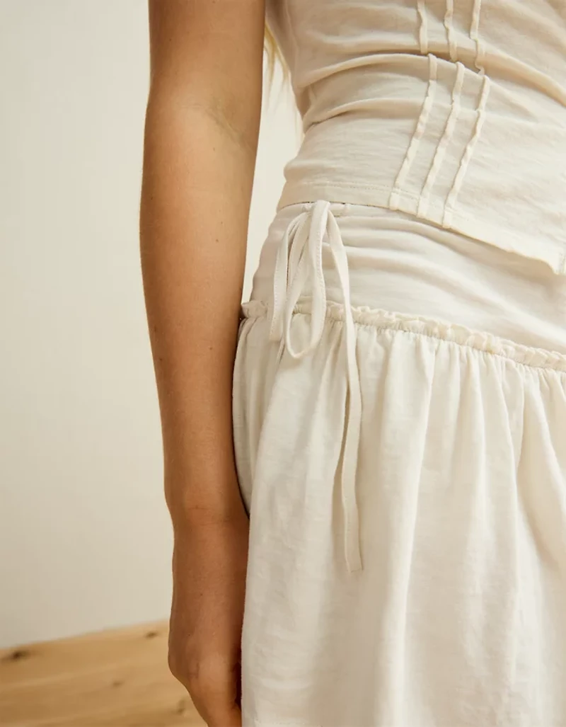 AE Side-Tie Pull-On Mini Skirt