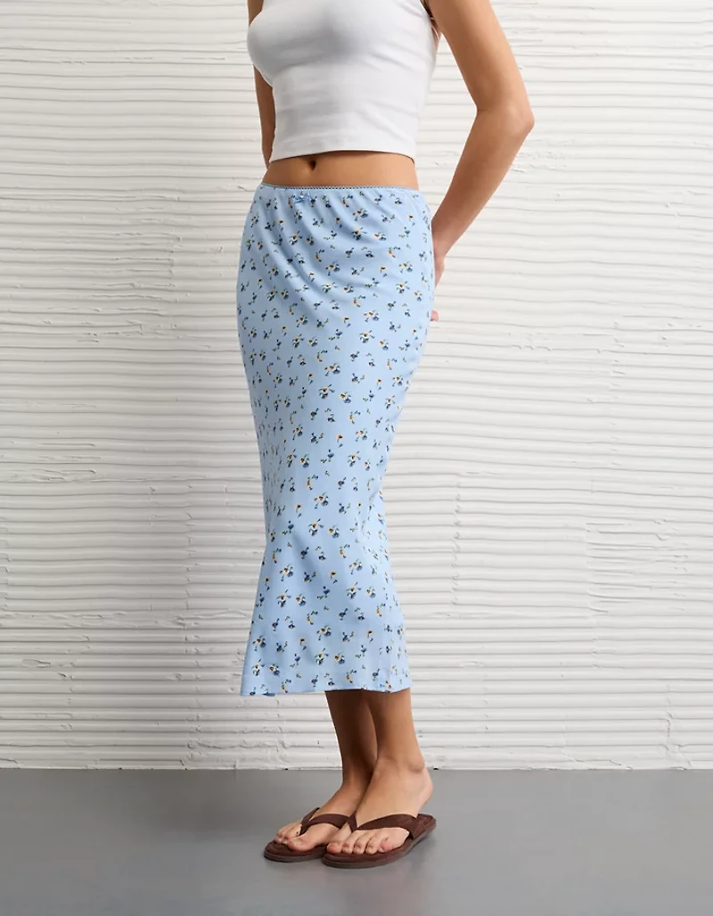 Jupe mi-longue à taille basse AE