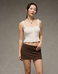 Micro jupe-short à taille basse en tricot tendance AE