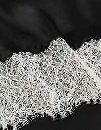 AE Satin Lace Hem Slip Midi Skirt