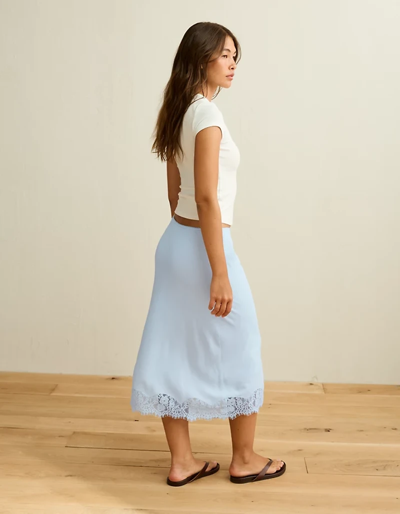 Jupe mi-longue à taille basse AE
