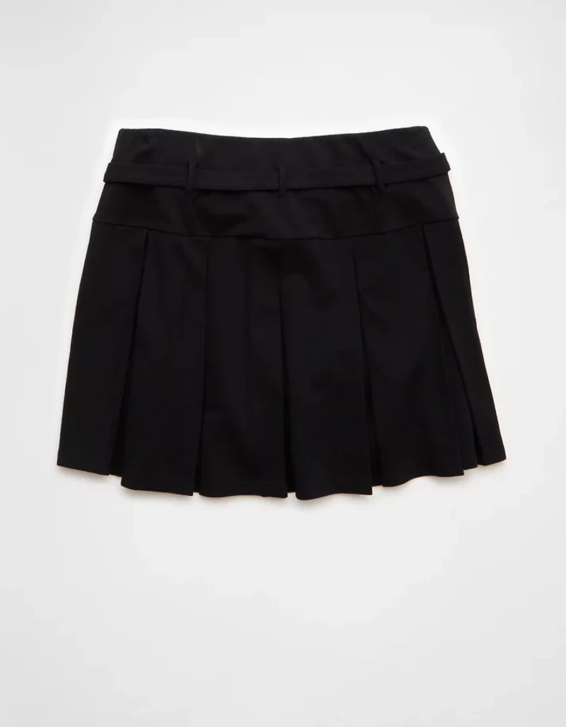 Jupe-short plissée à taille basse et ceinture en tricot tendance AE