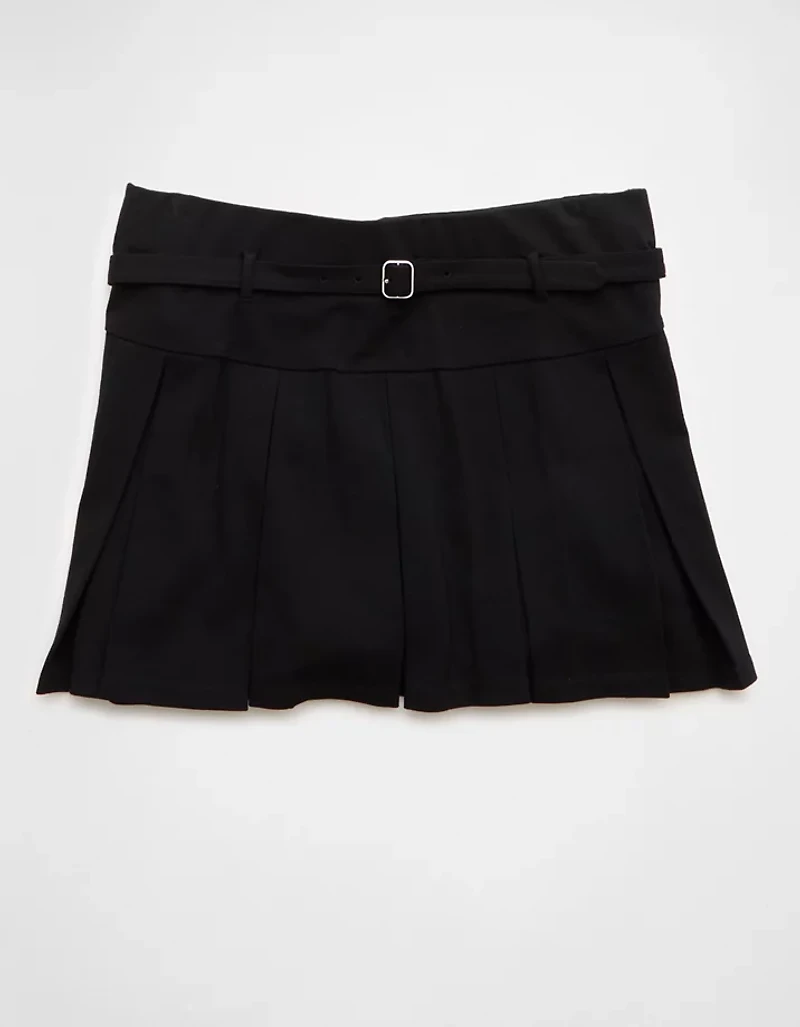 Jupe-short plissée à taille basse et ceinture en tricot tendance AE