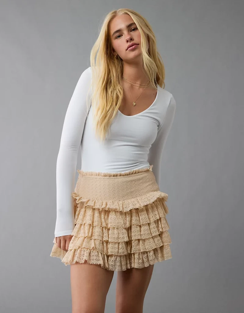 AE High-Waisted Ruffle Mini Skort