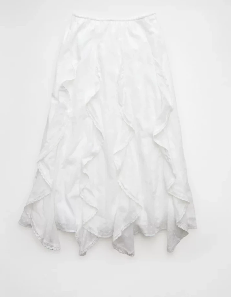 Jupe longue à volants et taille haute AE