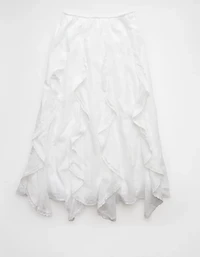 Jupe longue à volants et taille haute AE