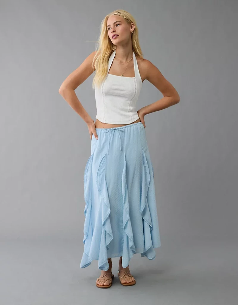 AE High-Waisted Cascade Ruffle Maxi Skirt