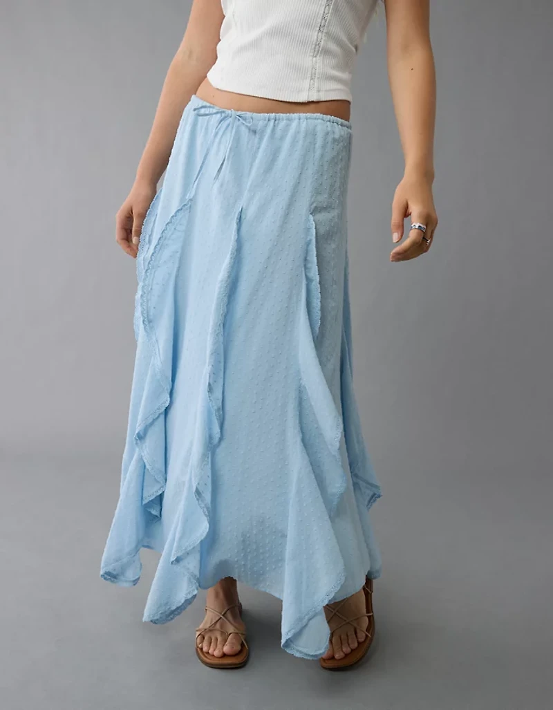 AE High-Waisted Cascade Ruffle Maxi Skirt