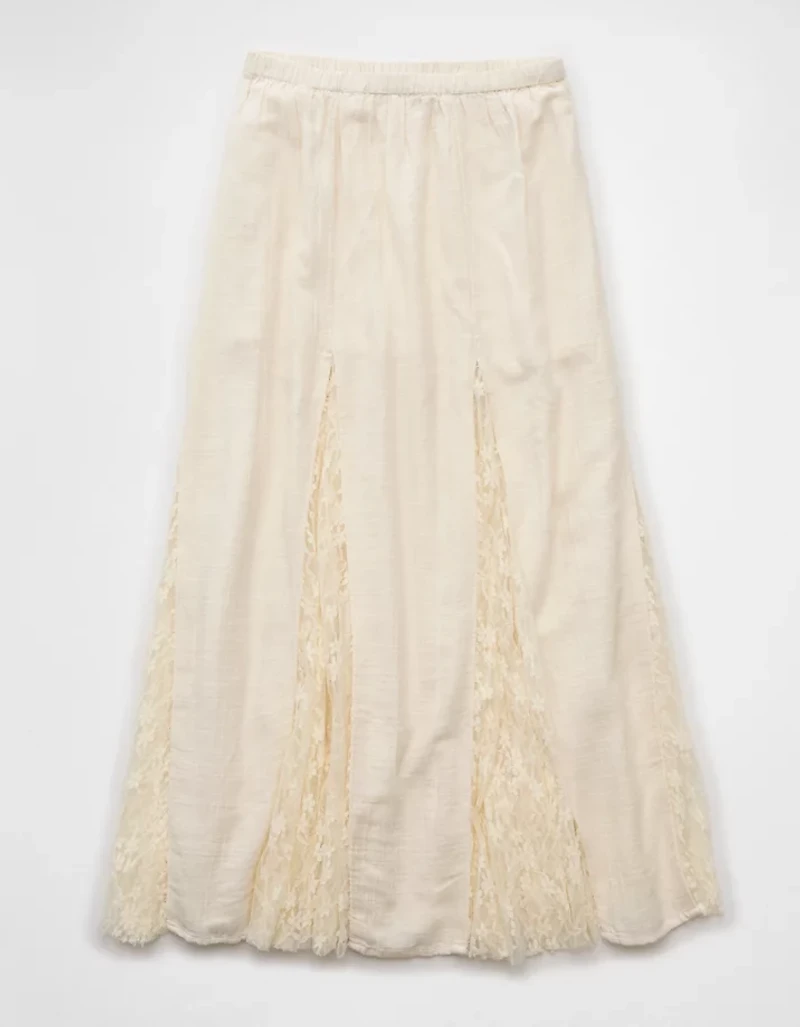 AE High-Waisted Lace Detail Maxi Skort
