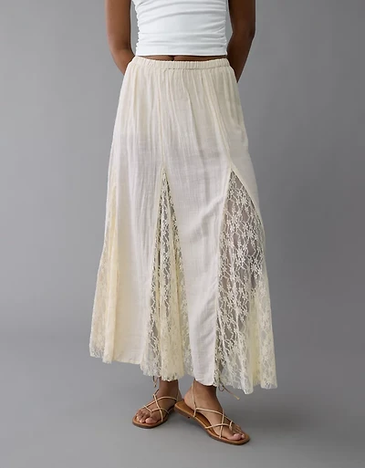 AE High-Waisted Lace Detail Maxi Skort