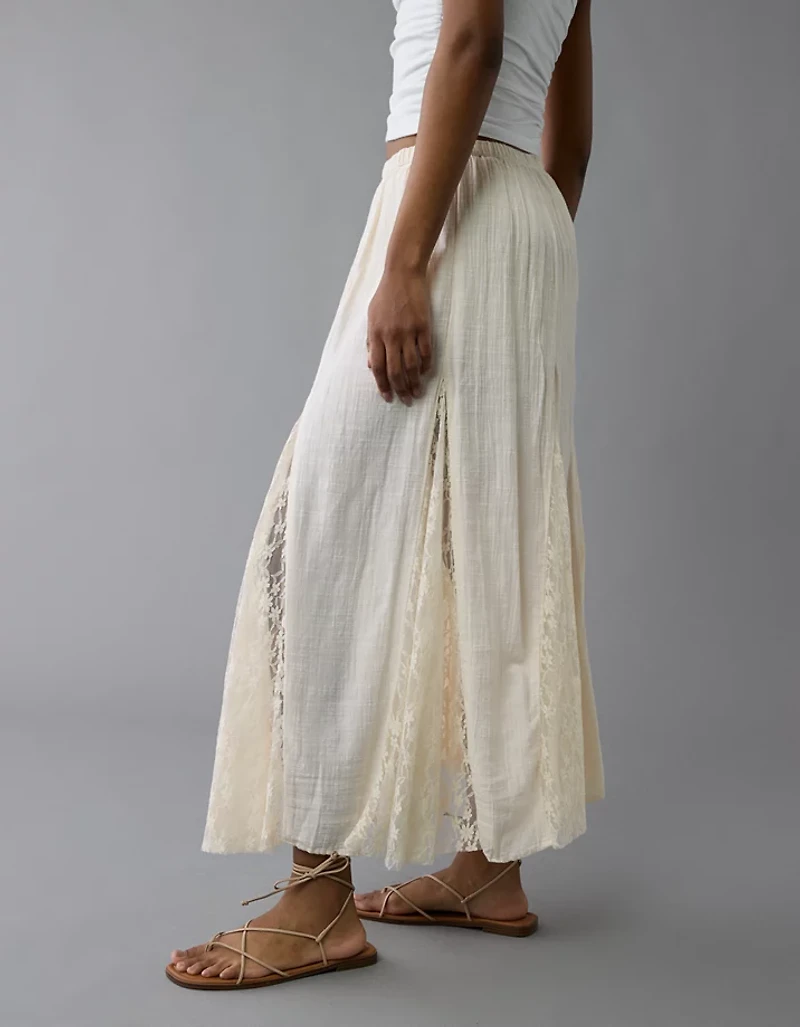 AE High-Waisted Lace Detail Maxi Skort