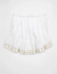 AE High-Waisted Embroidered Eyelet Mini Skirt