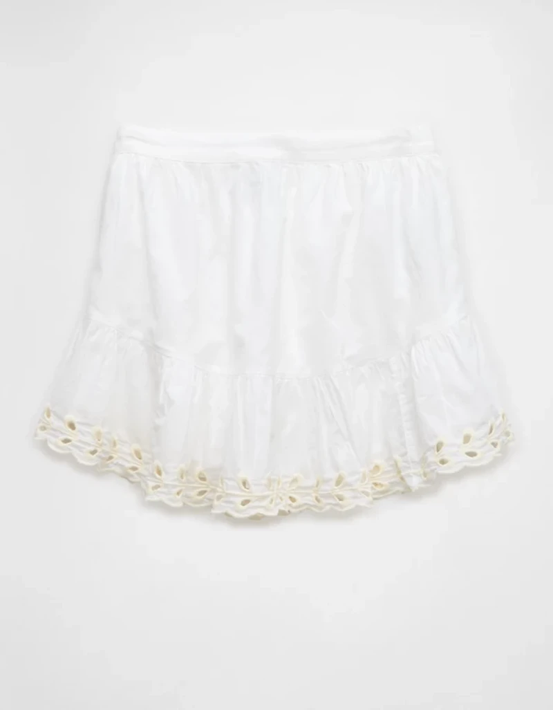 AE High-Waisted Embroidered Eyelet Mini Skirt