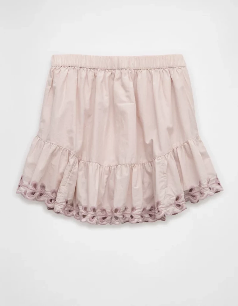 AE High-Waisted Embroidered Eyelet Mini Skirt