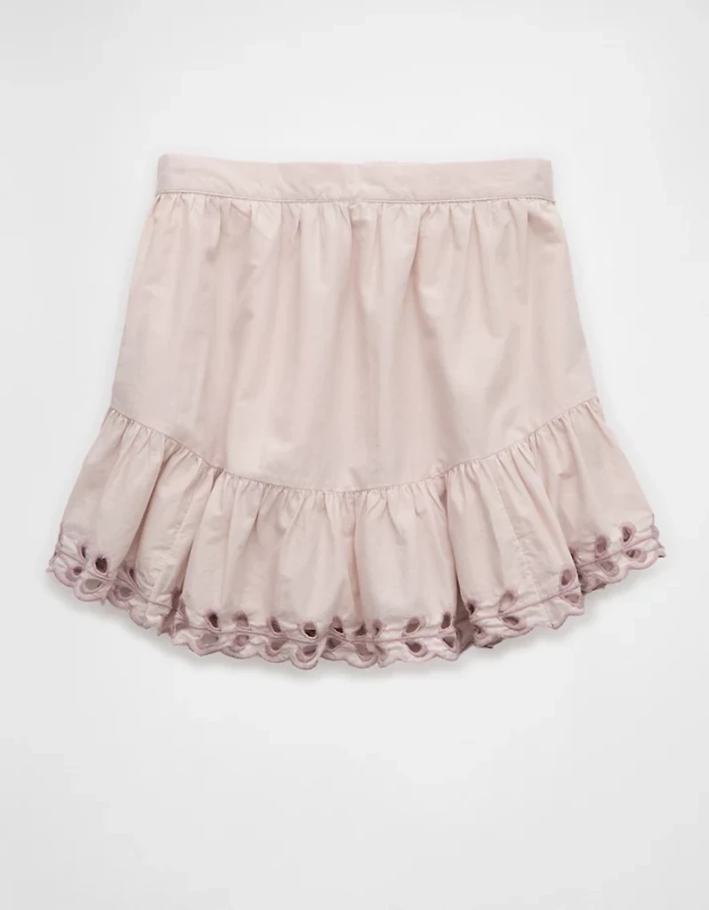 AE High-Waisted Embroidered Eyelet Mini Skirt