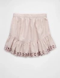 AE High-Waisted Embroidered Eyelet Mini Skirt