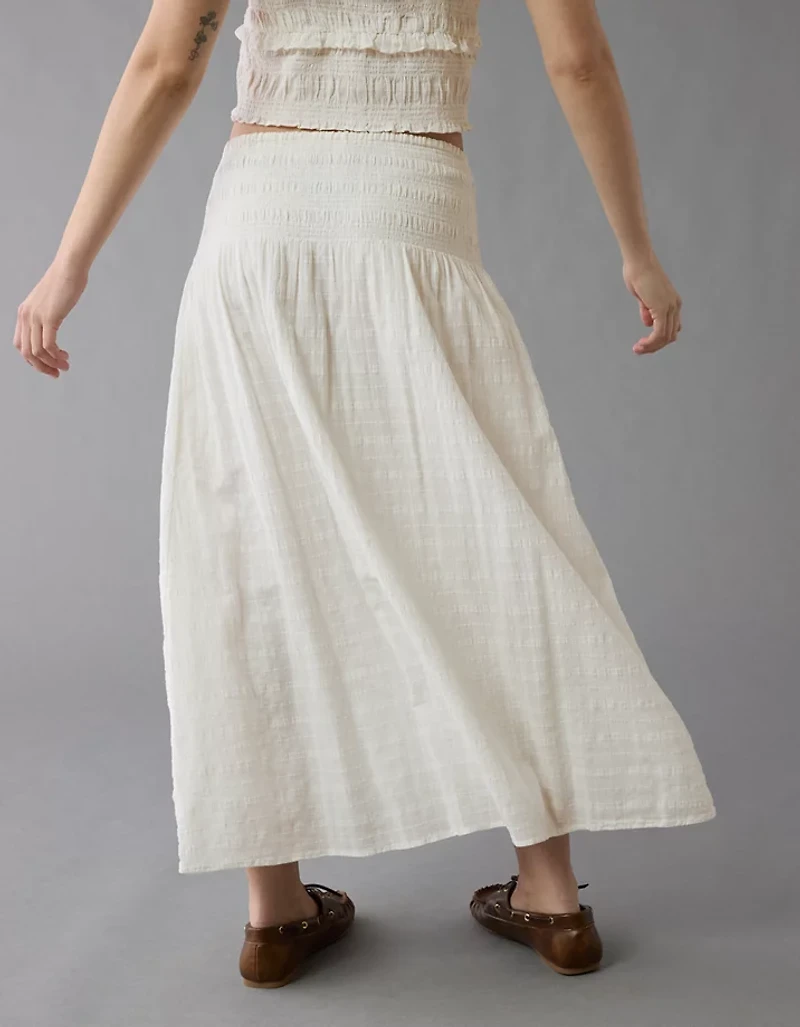 AE High-Waisted Smocked Maxi Skirt