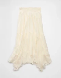 AE Smocked Handkerchief Hem Maxi Skirt