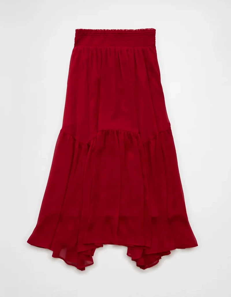 Robe longue à ourlet en pointes smocks AE