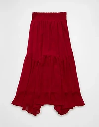 Robe longue à ourlet en pointes smocks AE