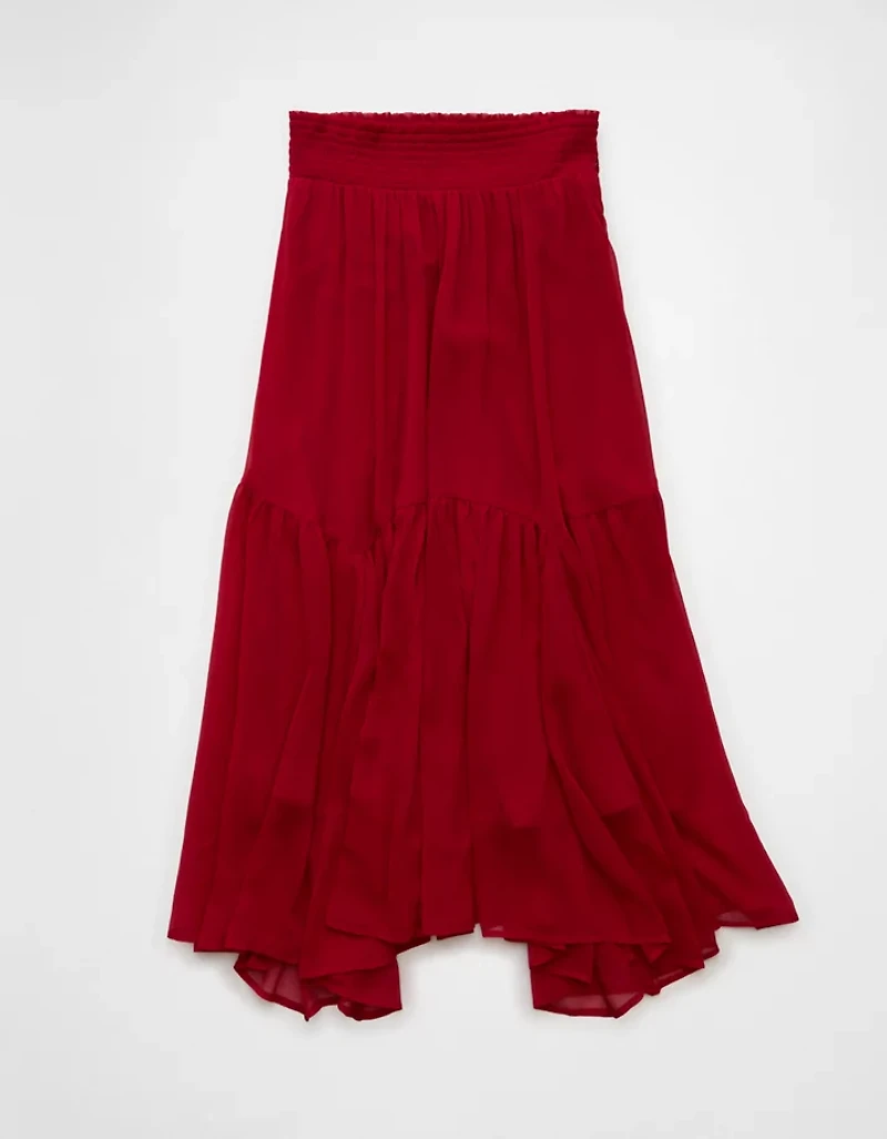 Robe longue à ourlet en pointes smocks AE