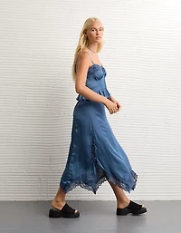 Jupe mi-longue à taille haute AE