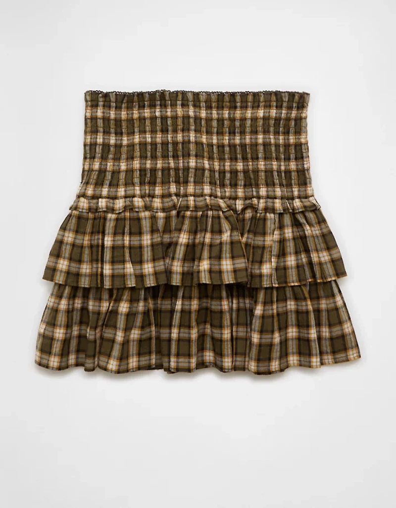 AE High-Waisted Plaid Ruffle Skort
