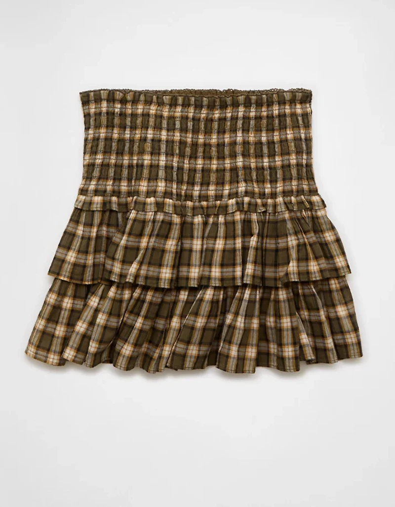 AE High-Waisted Plaid Ruffle Skort