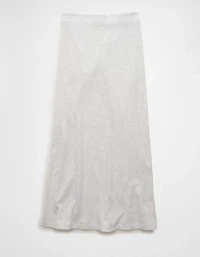 Jupe longue à taille haute en tricot côtelé AE