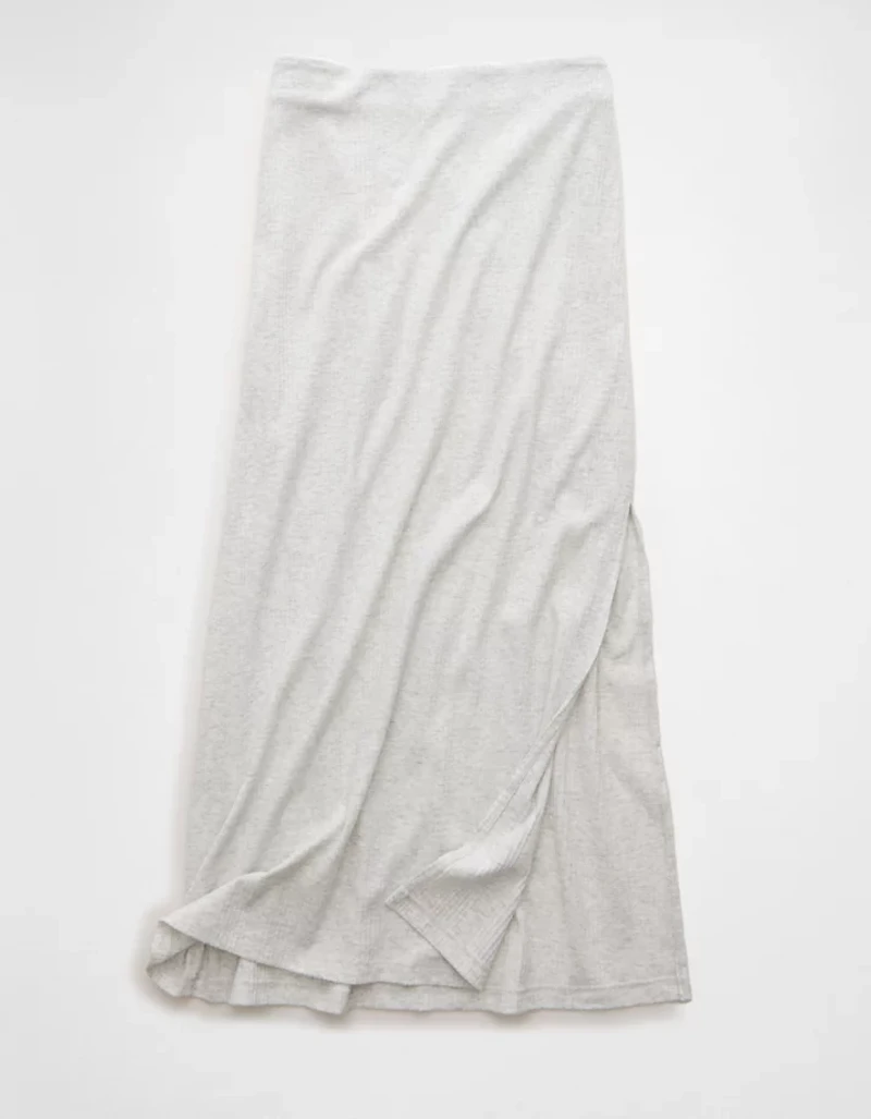 Jupe longue à taille haute en tricot côtelé AE