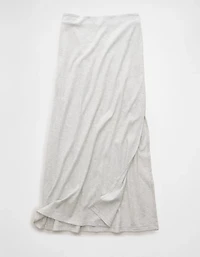Jupe longue à taille haute en tricot côtelé AE